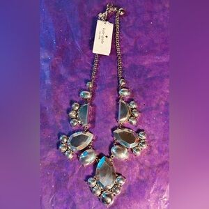 NWT Kate Spade Silver Mirrored Statement Necklace